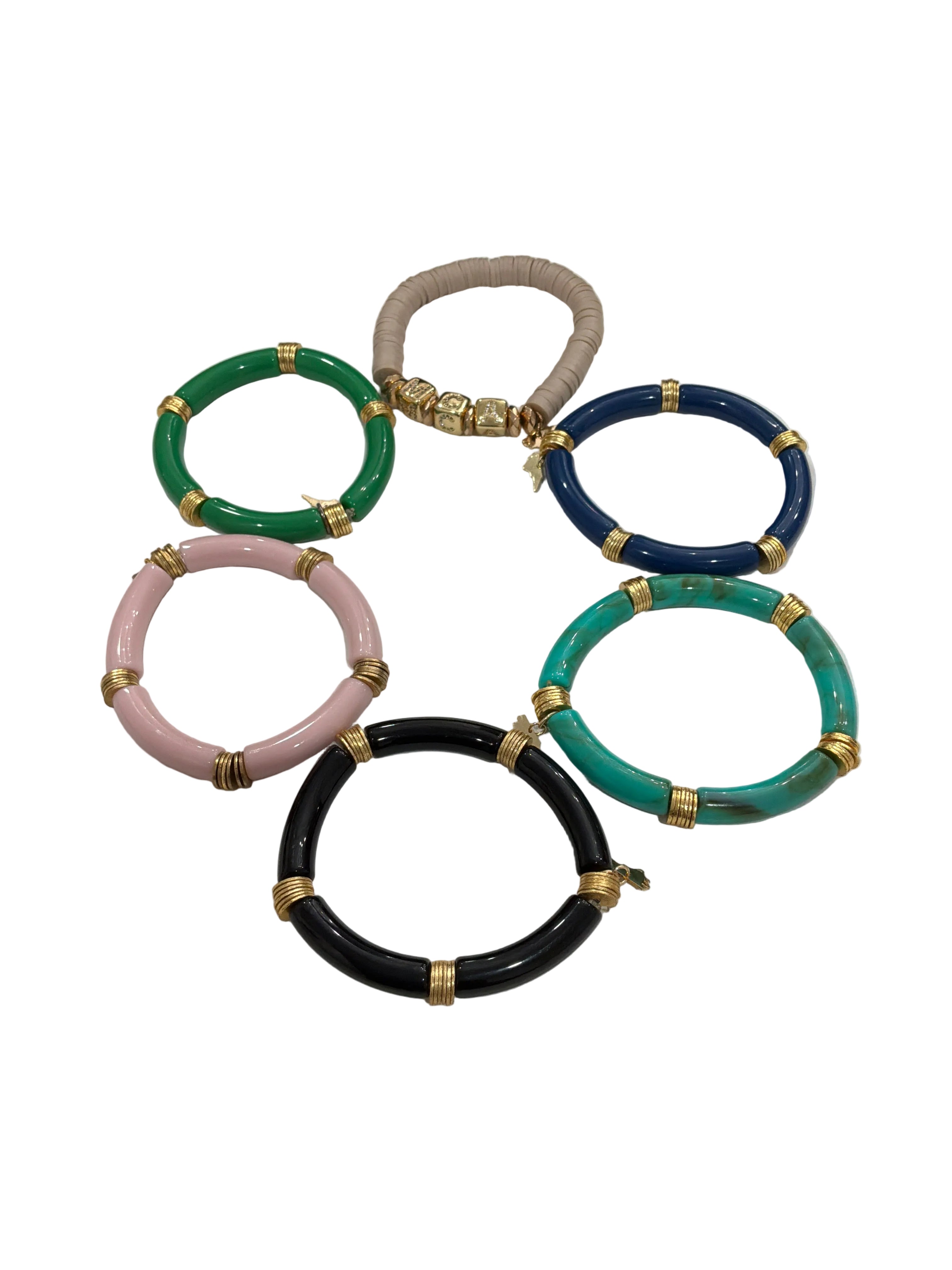 VINTAGE STYLE GEOMETRIC WIDE BRACELET RESIN BEADING