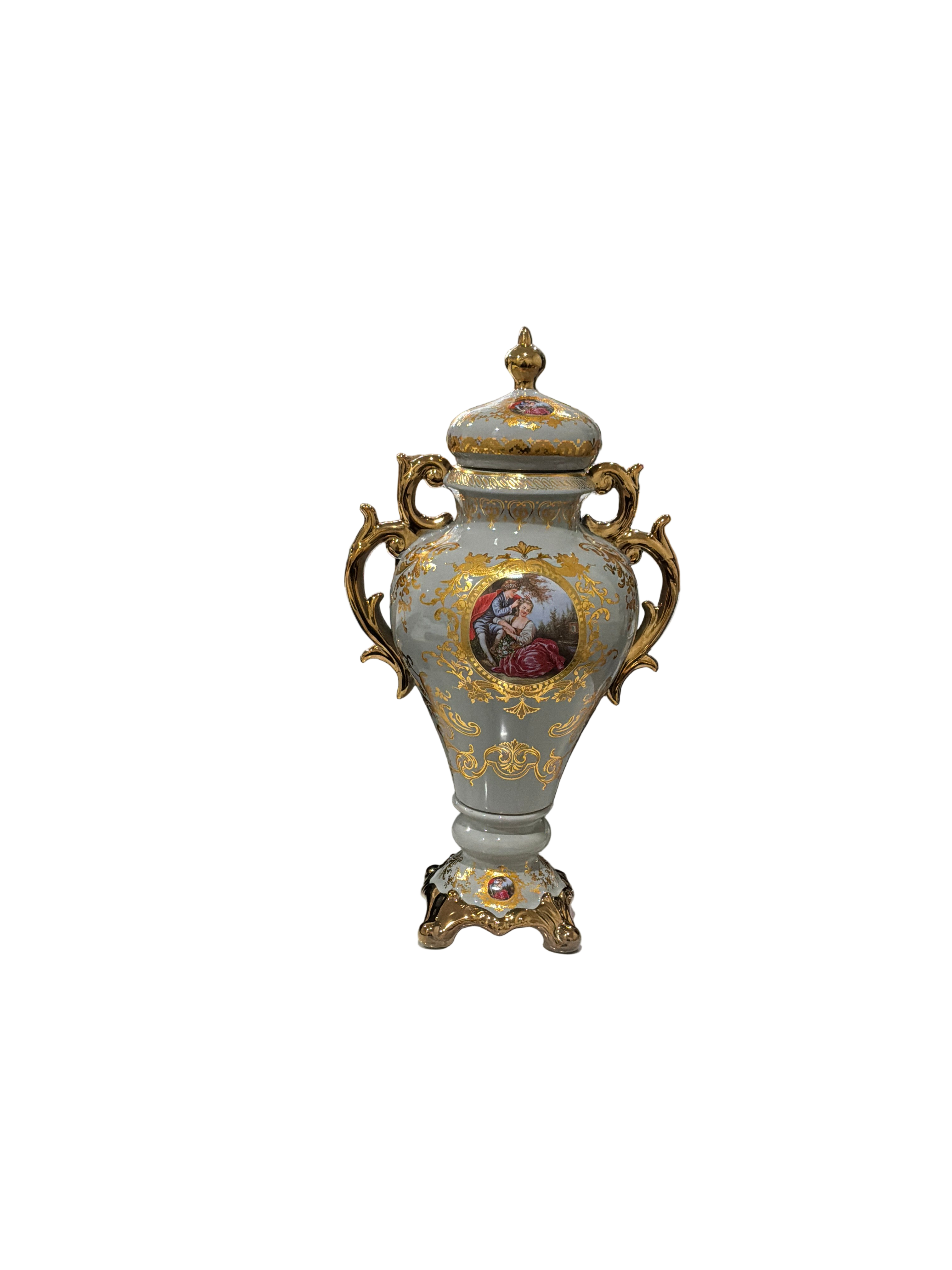 VASE GD/GREY W/ COUPLE
