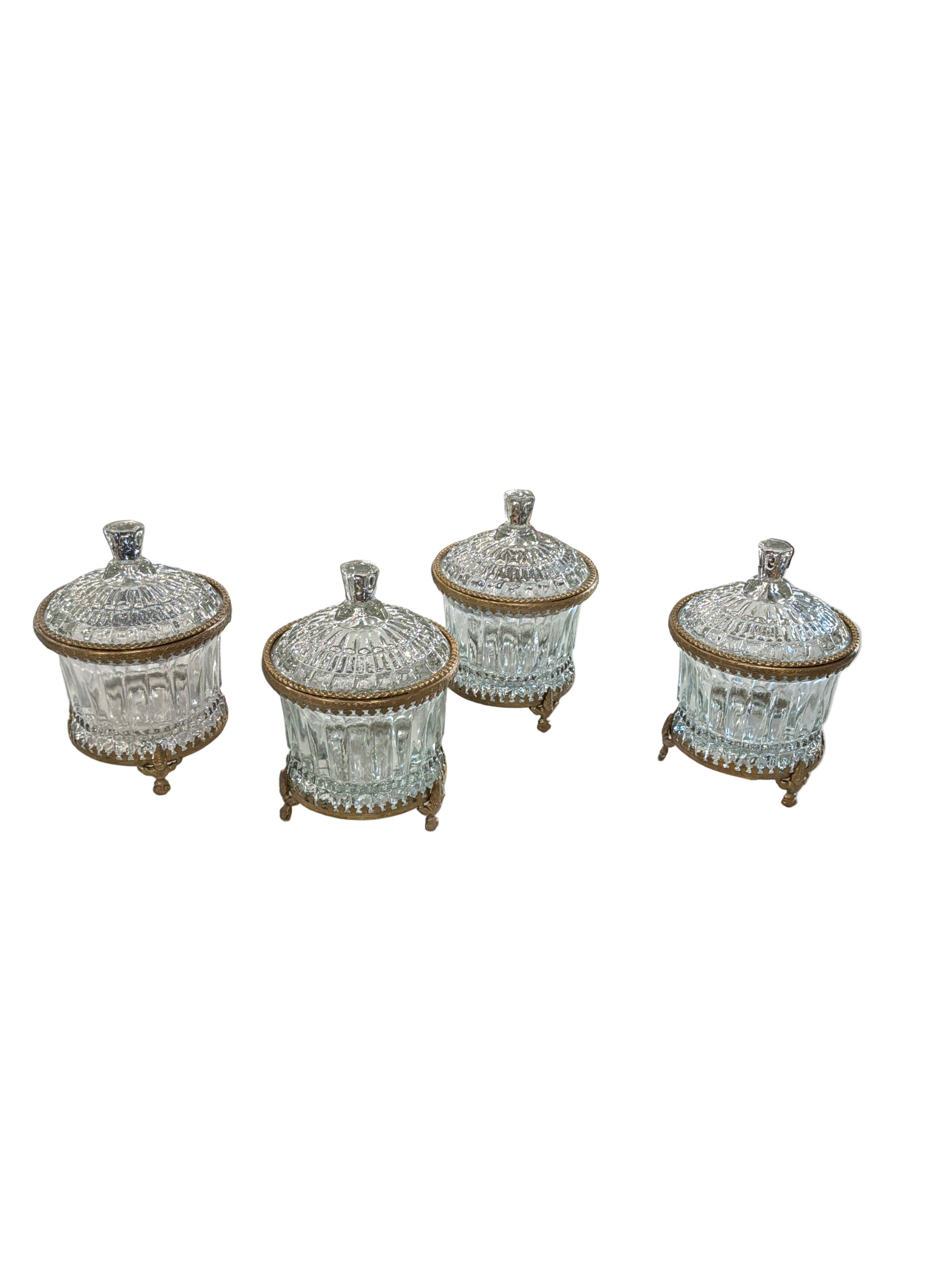 PETITE VANITY JAR W/GOLD TRIM