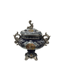 SERVER/VASE W/LID NAVY BL/CHROME W/LADIES MAID