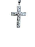 STERLING SILVER CRUCIFIX DIAMOND-CUT CHARM