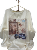 BRANGIO VINTAGE PARISIAN BLOUSE/TOP PEARL WH