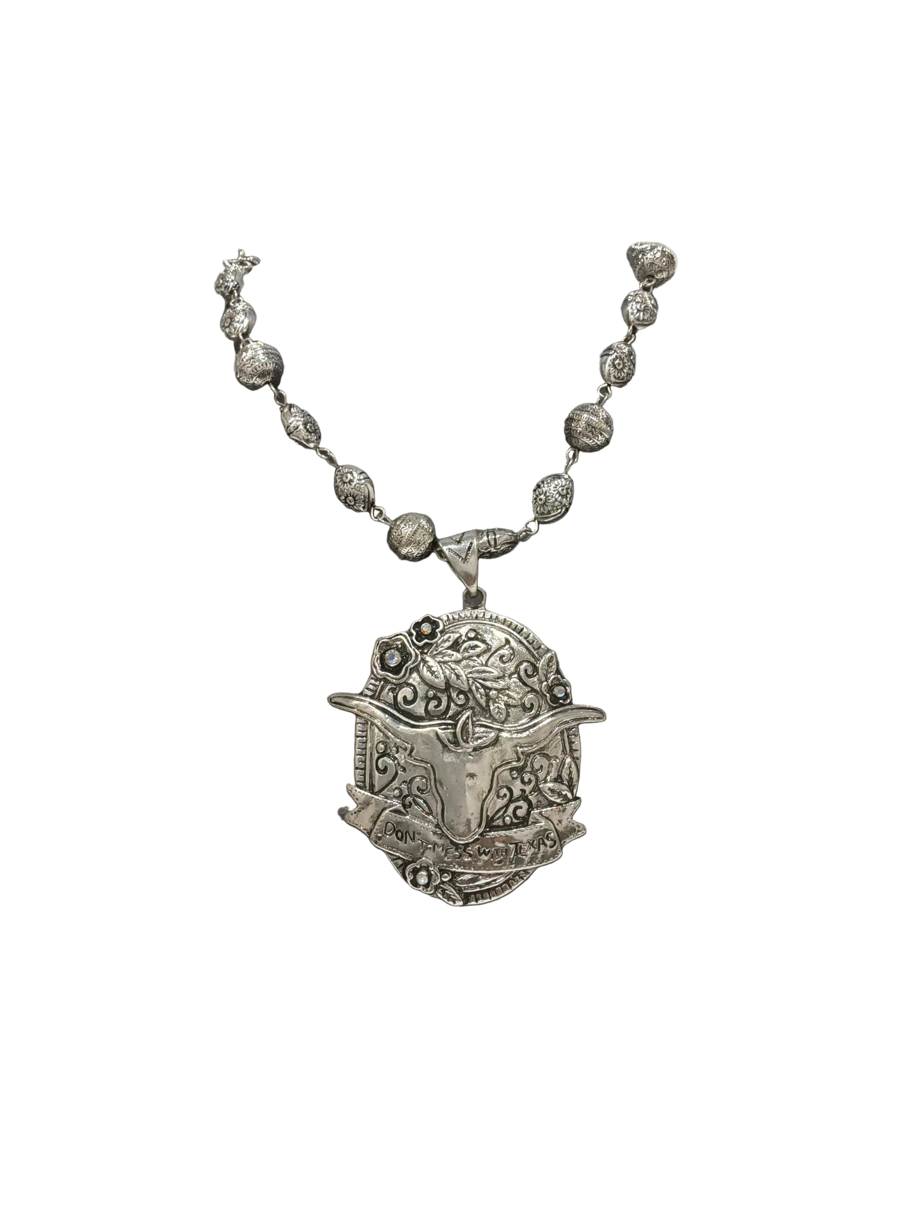 PH LONGHORN STRESSED CHARM NECKLACE