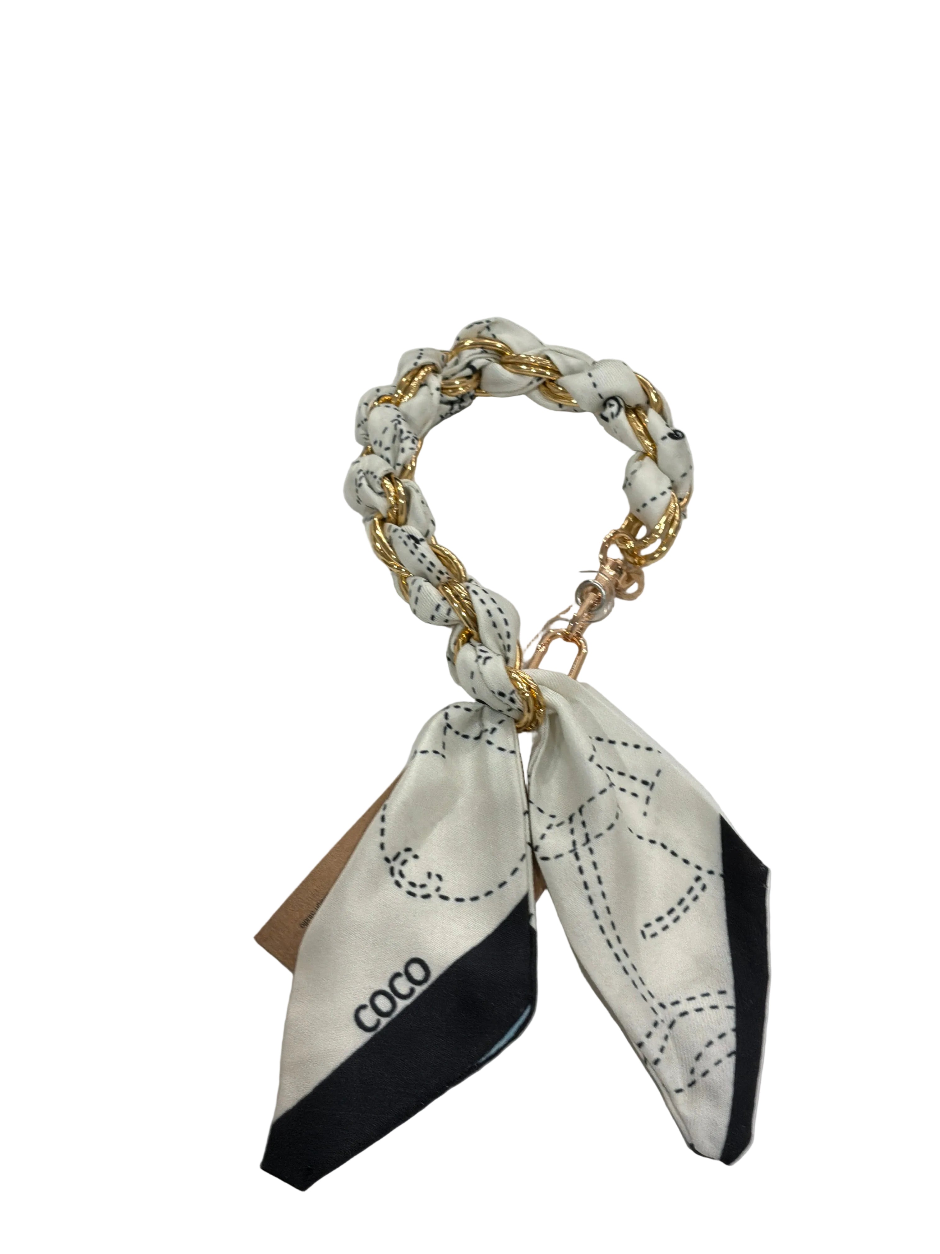 BEIGE/BLACK/COCO BRAID PURSE SCARF