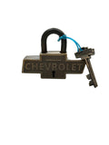CHEVROLET BRASS PADLOCK VINTAGE W/MATCHING KEYS