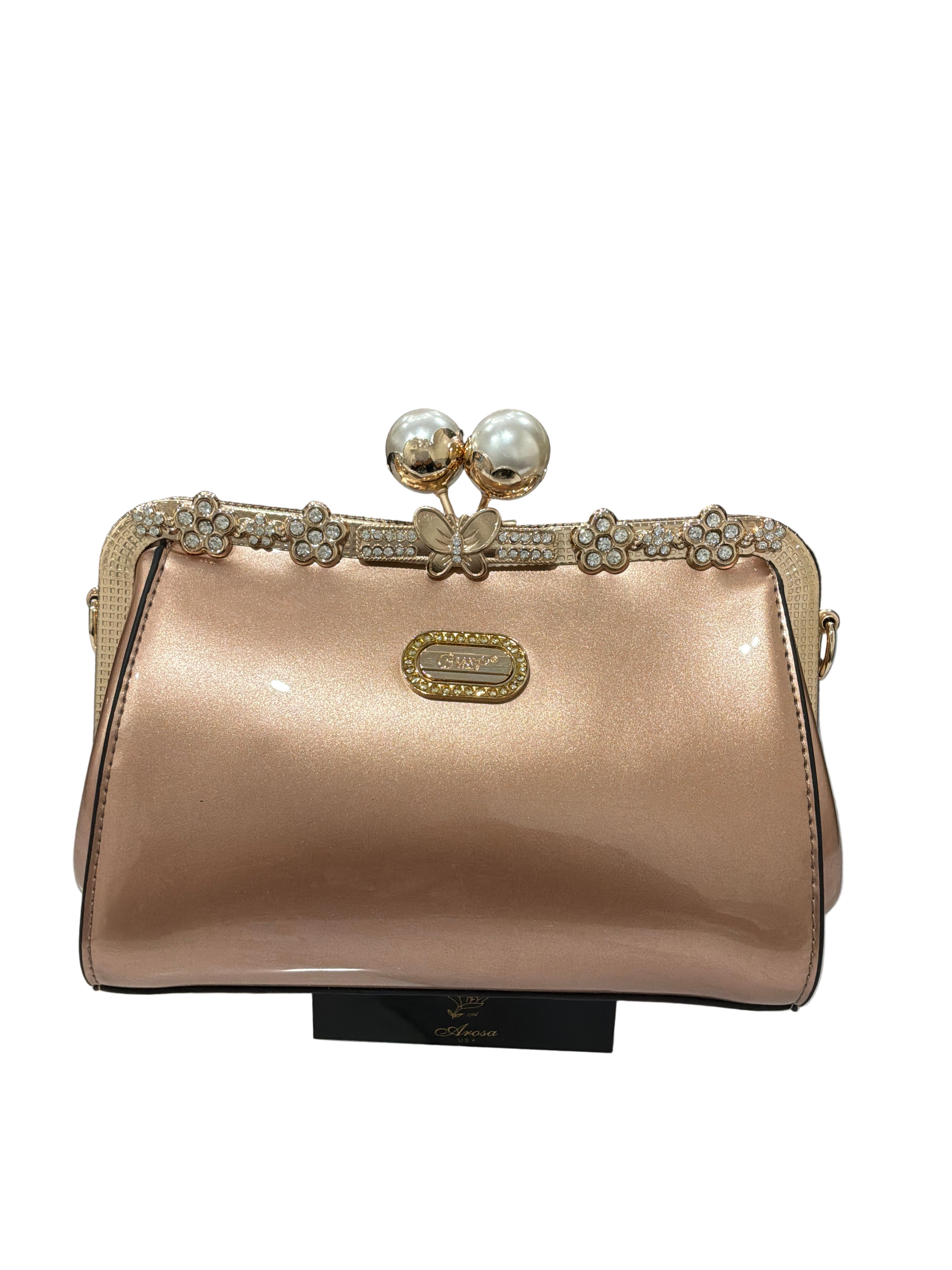 BRANGIO CHAMPAGNE ELEGANCE CLUTCH KISS LOCK