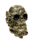 GOLD DECORATIVE FLORAL SKULL