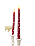 11' FLAMELESS LED TAPER HEART CANDLES