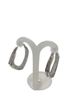 SCHANDRA- SILVER DIAMOND HOOPS