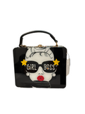 GIRL BOSS BK PURSE W/ FEMALE/GLASSES