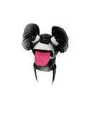 QUIRKY BLACK & WHITE DOG METAL STATUE