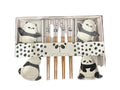 4 PANDAS WOODEN CHOPSTICKS & SAUCE DISH GIFT SET