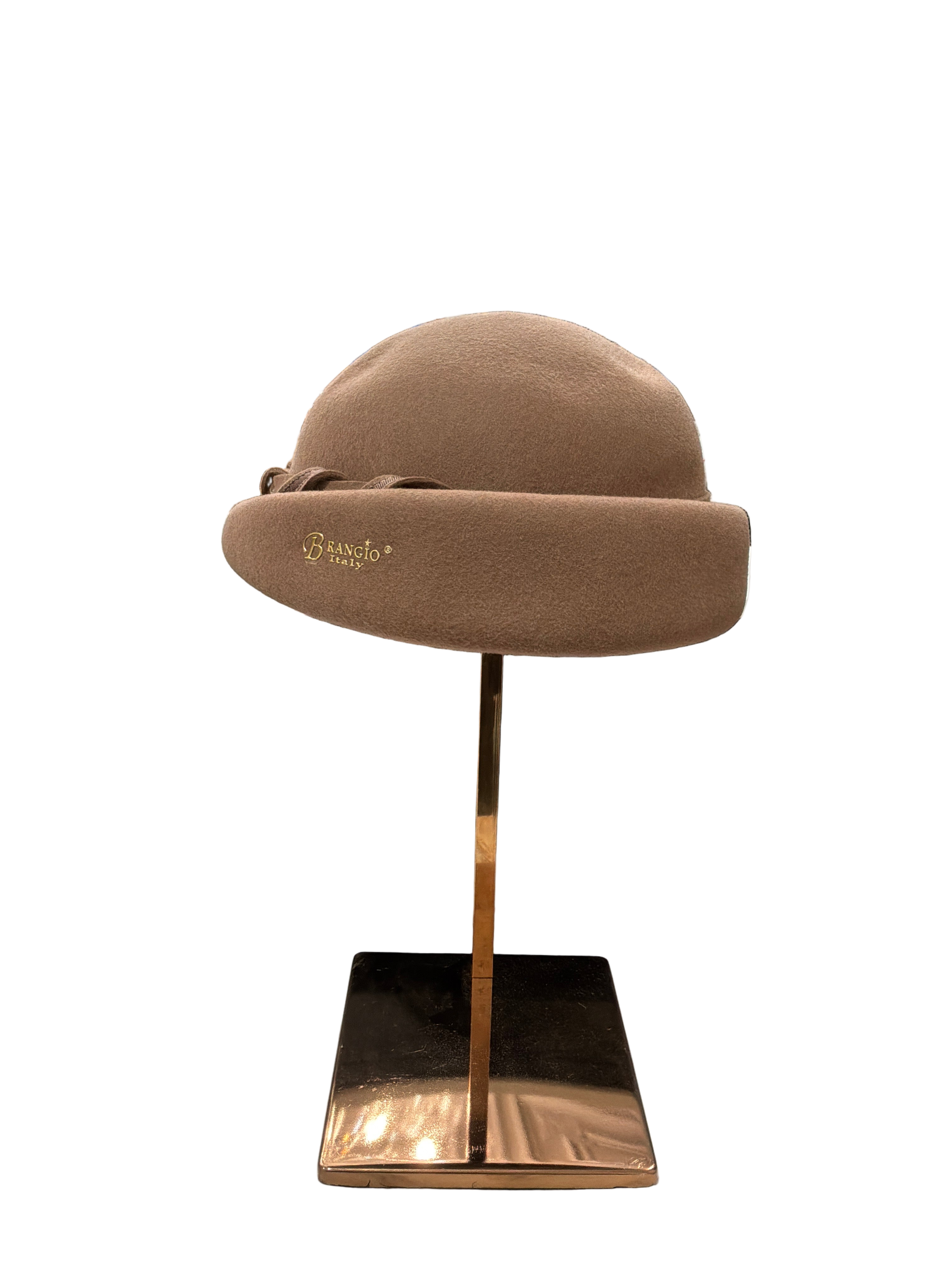 BRANGIO HEADPIECE LIGHT BROWN HAT WITH SIDE TWIST
