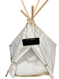 PET TEEPEE WASHABLE WHITE FABRIC W/CUSHION48