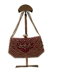 NTT SM RED W/GOLD CB PURSE GOLD STRAP