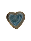 SMALL STONEWARE HEART DISH W/ GOLD EDGE