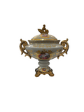 VASE/SERVER W/LID GREY/GD COUPLE