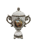 VASE-WH/CHROME W/ COUPLE
