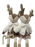 CHRISTMAS SM BEIGE,GD, WH DEER W/FUR COAT,BOOTS