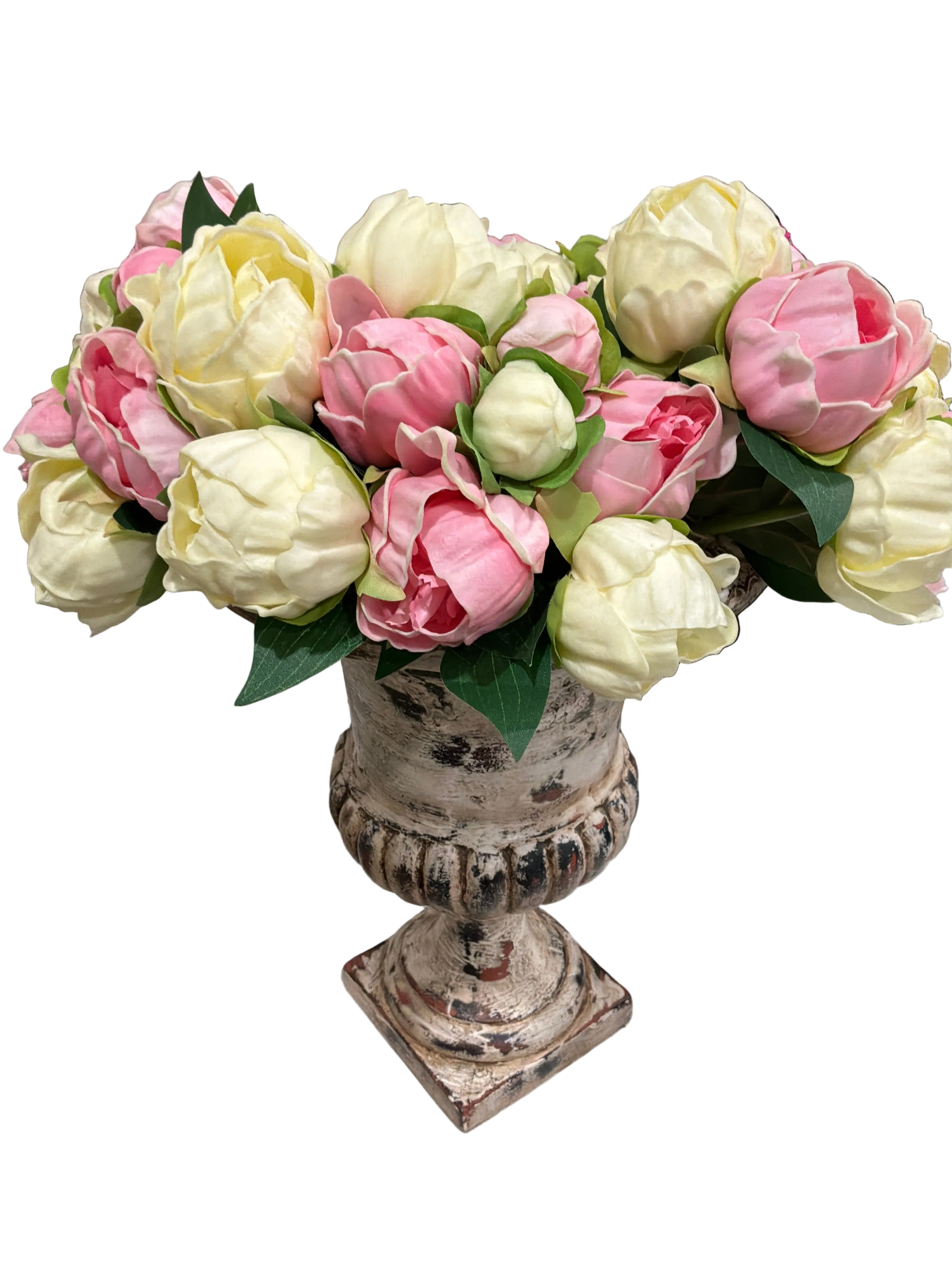ARTIFICIAL FLOWERS  PEONY BOUQUET PK & CREAM BLOOMS