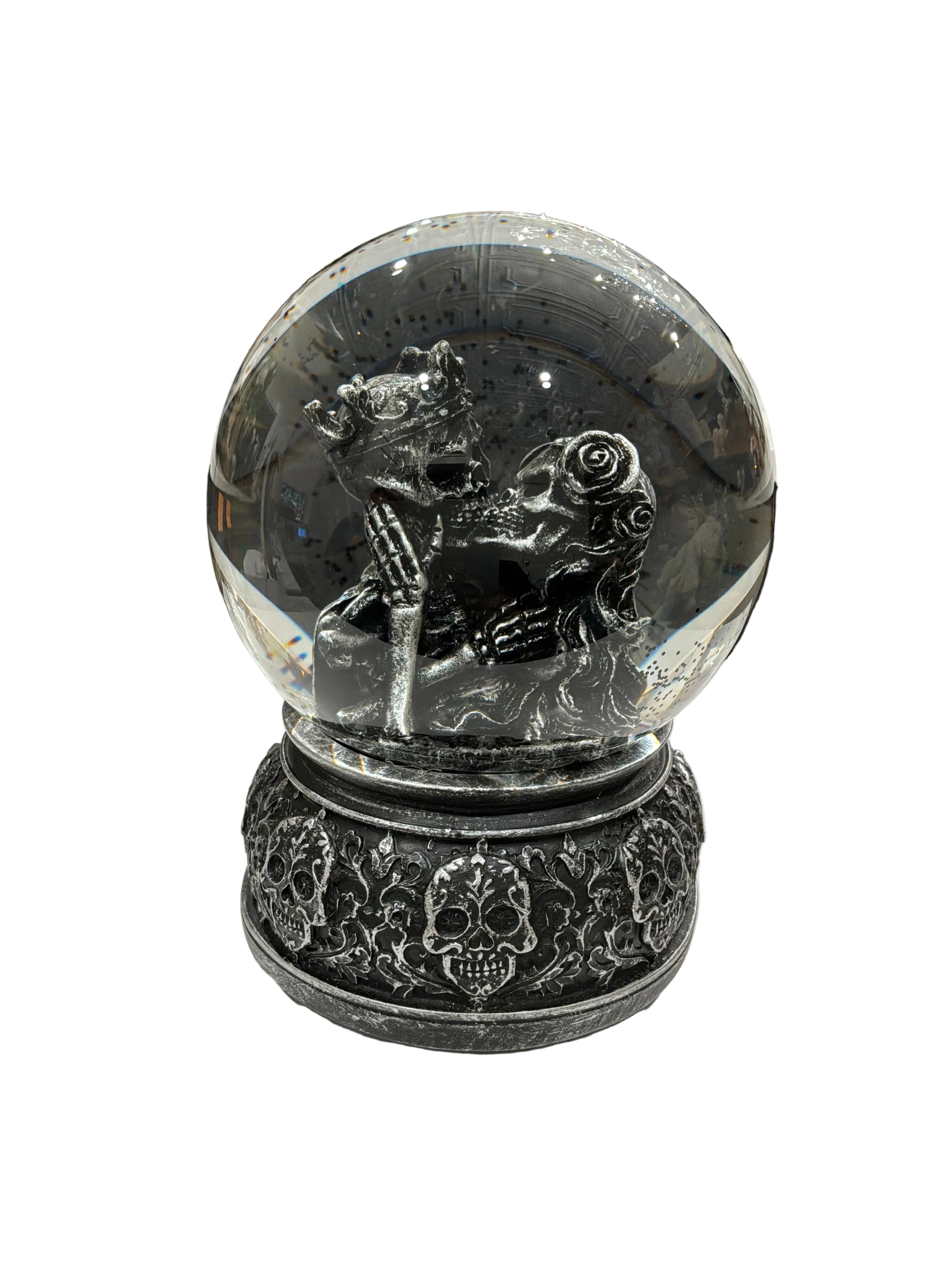 MUSIC SNOW GLOBE LOVE NEVER DIES GOTHIC COUPLE