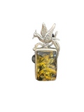 RING BIRD ON AMBER STONE