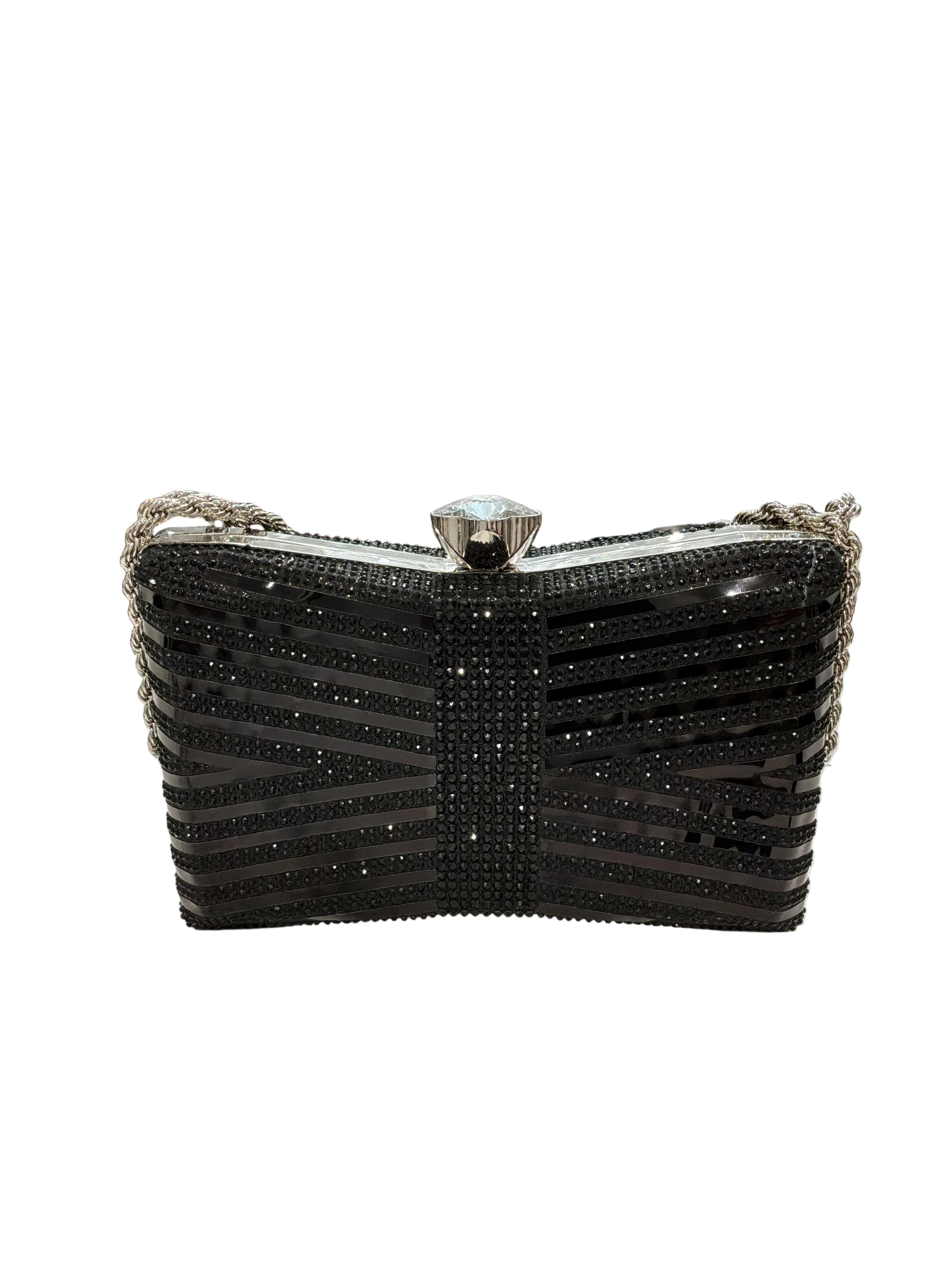 SM BOW BLACK W/RHINESTONES