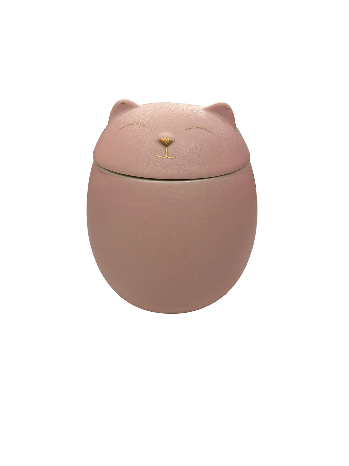 CUTE CAT TEA CANISTER SOFT PINK 16 OZ