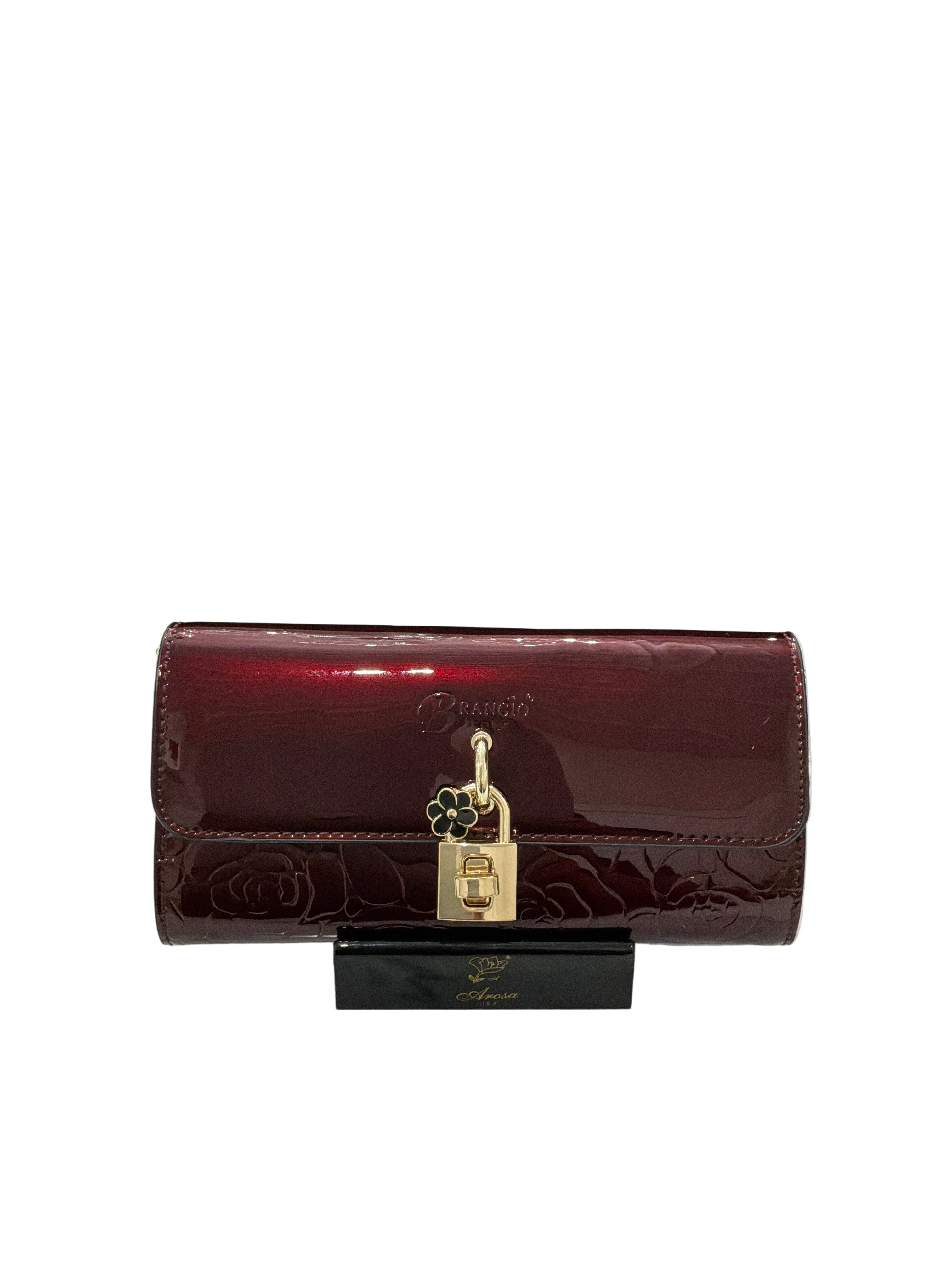 BRANGIO ROSY LOX CLUTCH/WALLET MAROON