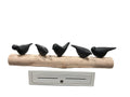 WOOD BIRDS SITTING ON LOG
