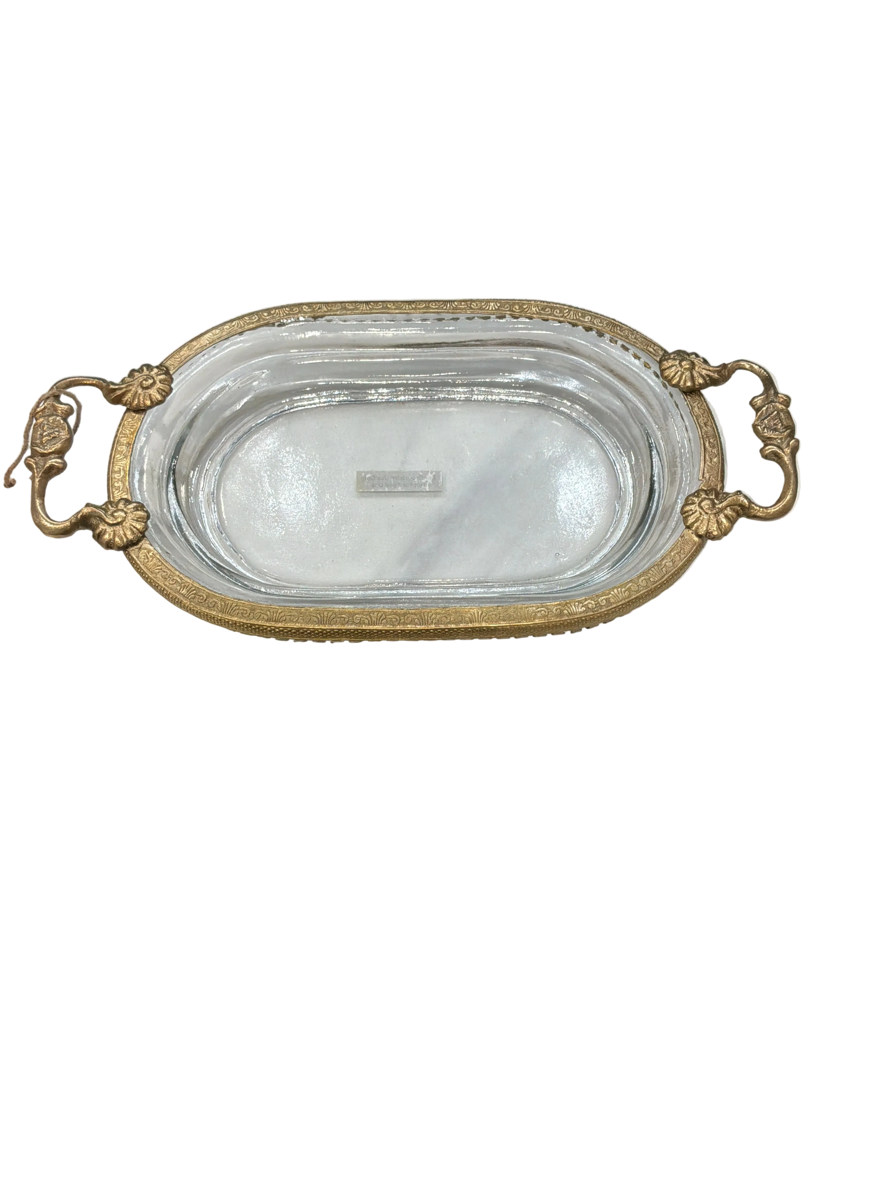 PETITE VANITY TRAY GLASS W/BRONZE