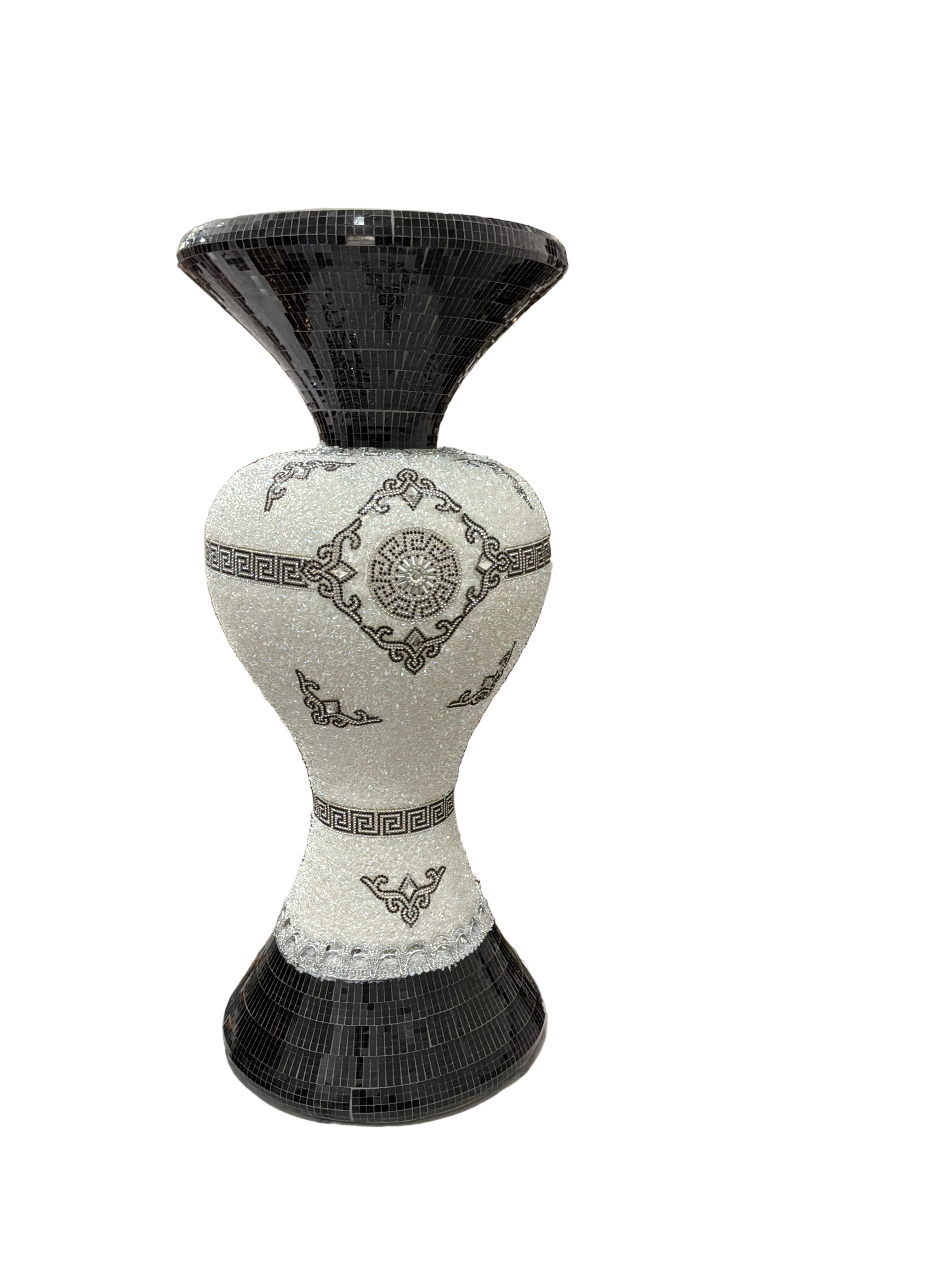 VASE TALL BLK/WH