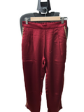 BRANGIO ITALY LUXE BURGANDY SATIN TROUSER