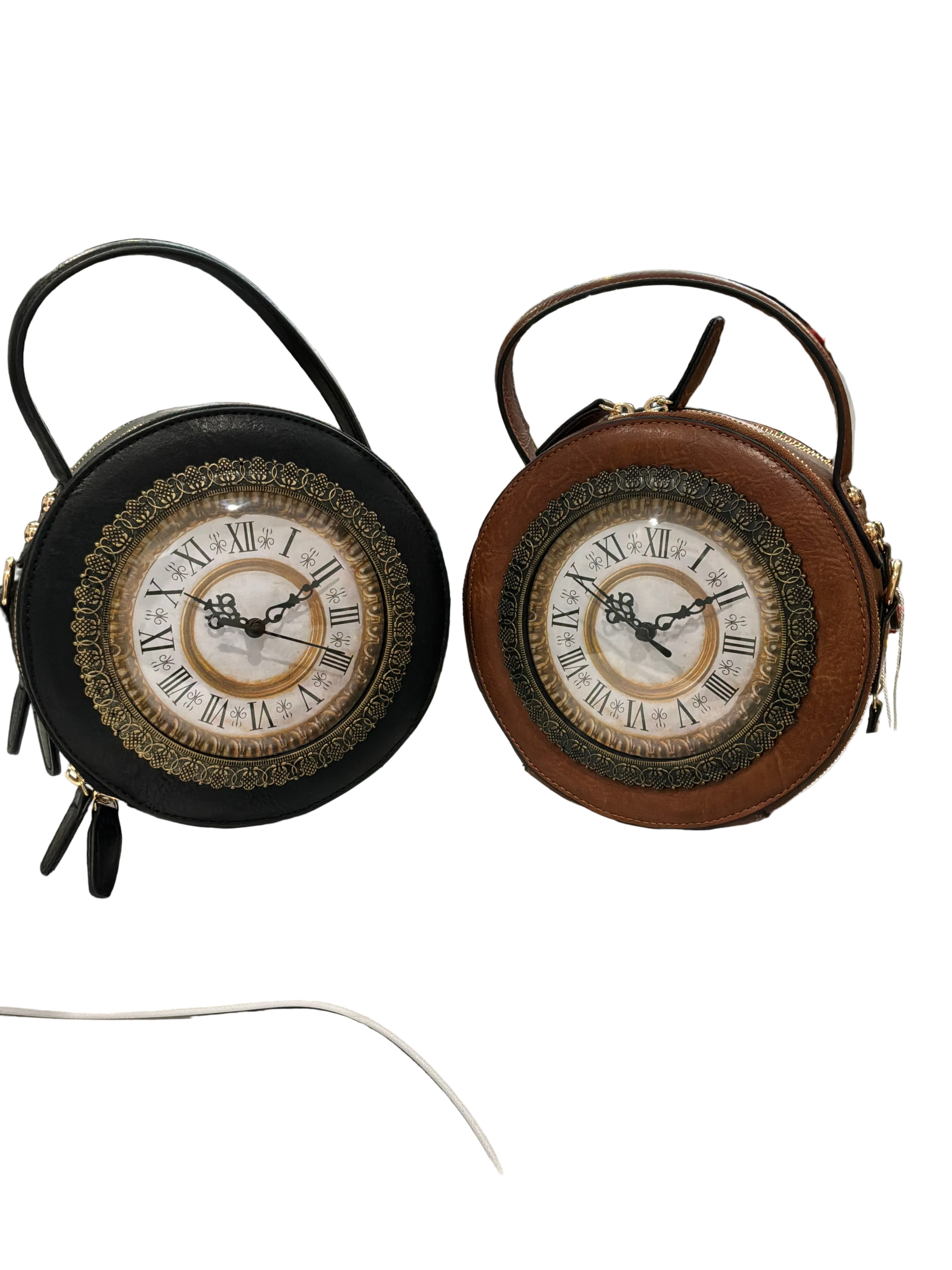 VINTAGE CLOCK PURSE BL OR BRW