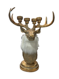ANTIQUE GOLD DEER BUST 4 TAPER CANDLE