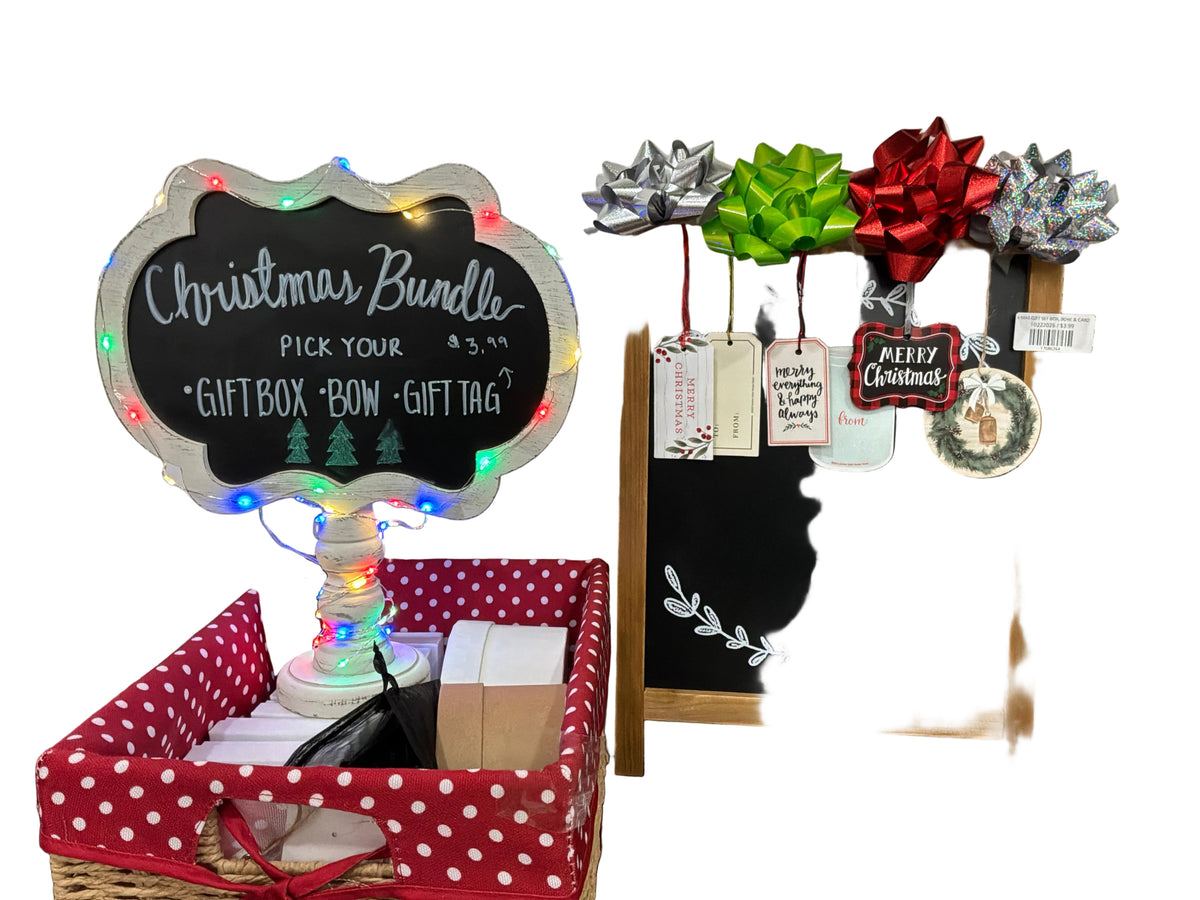 X-MAS GIFT SET BOX, BOW, & CARD