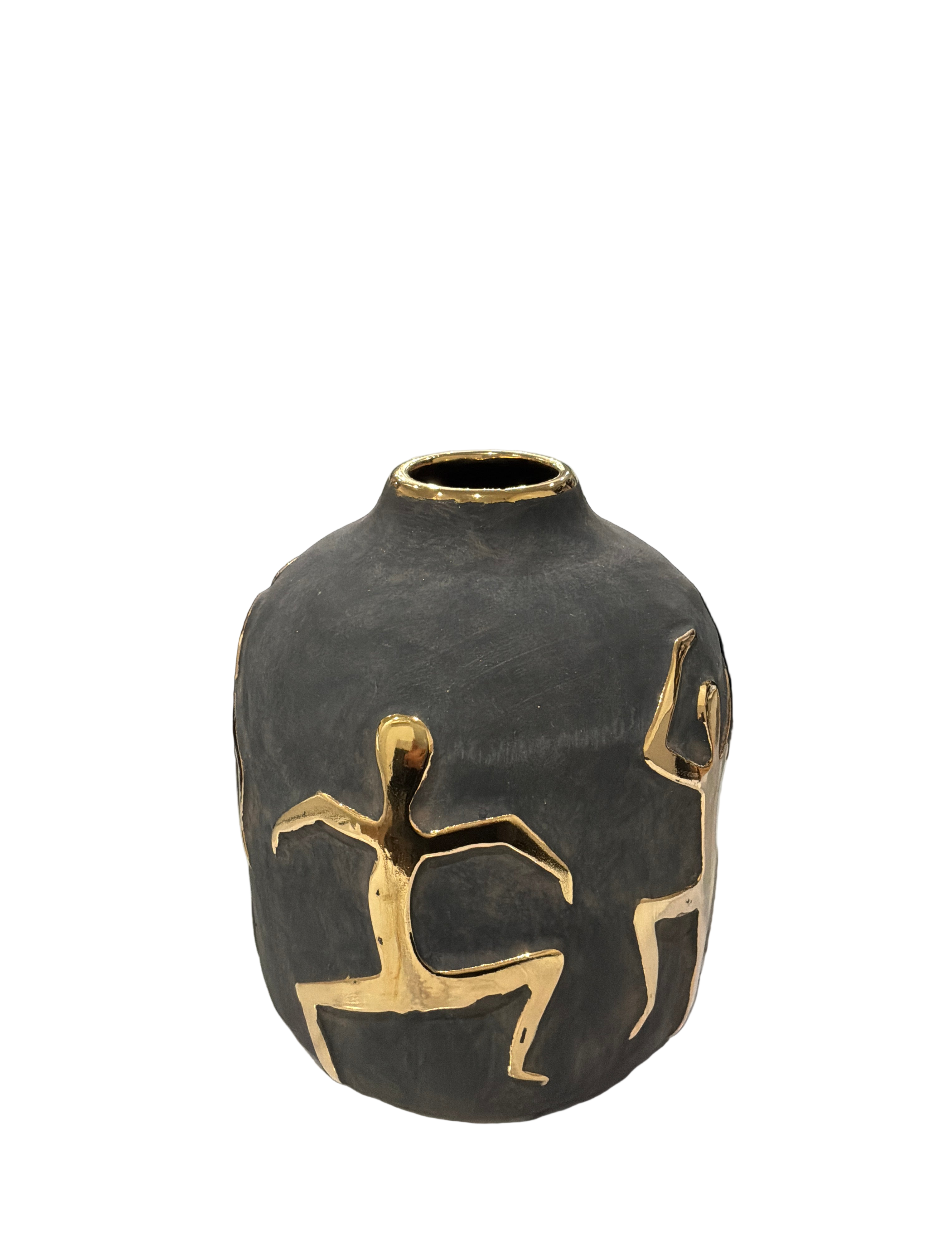 VASE SM DANCE BLK/GD