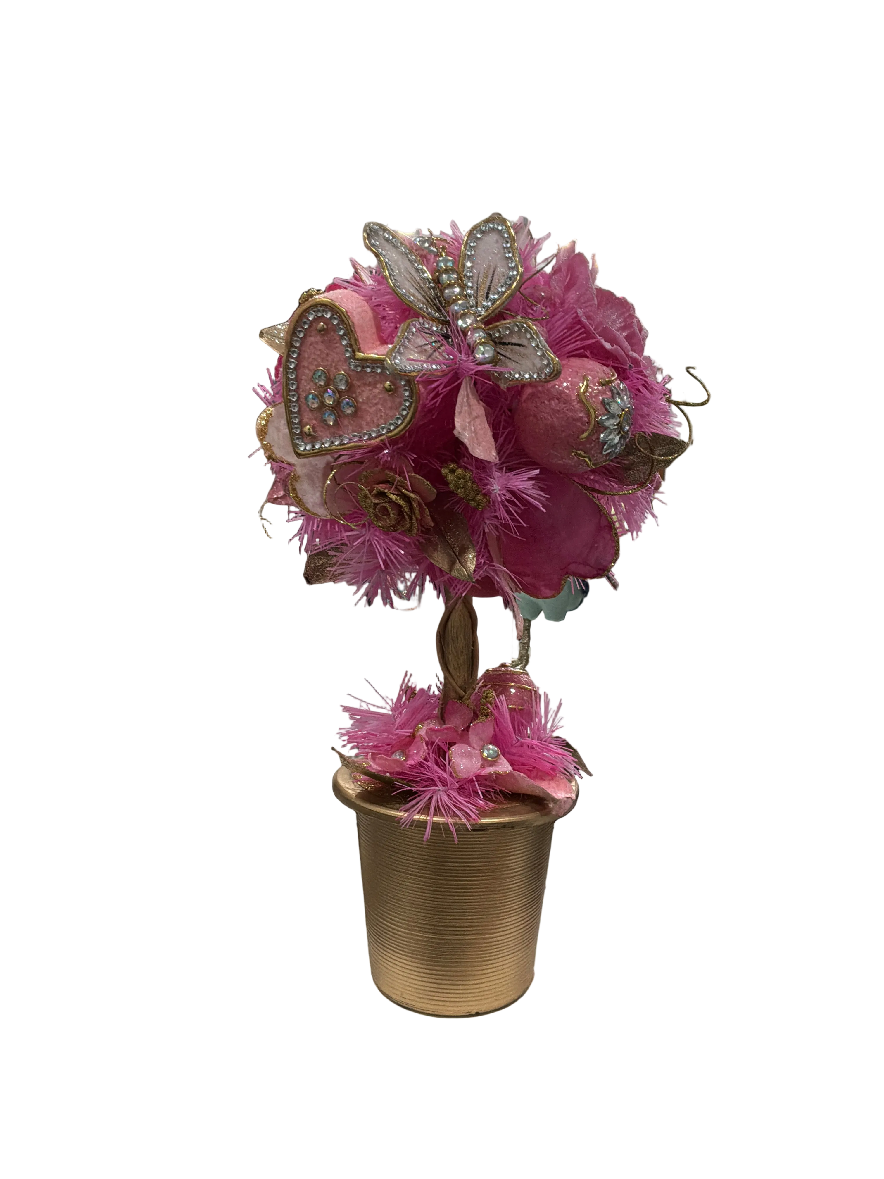 PINK EASTER MINI TREE W/ GOLD ROSES/BASE