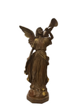 GOLD RESIN VINTAGE ANGEL PLAYING TRUMP