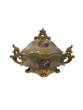 VASE/SERVER OVAL GD/GREY COUPLE