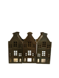 BRONZE STYLE SM SCHOOL HOUSE CANDLE HOLDER