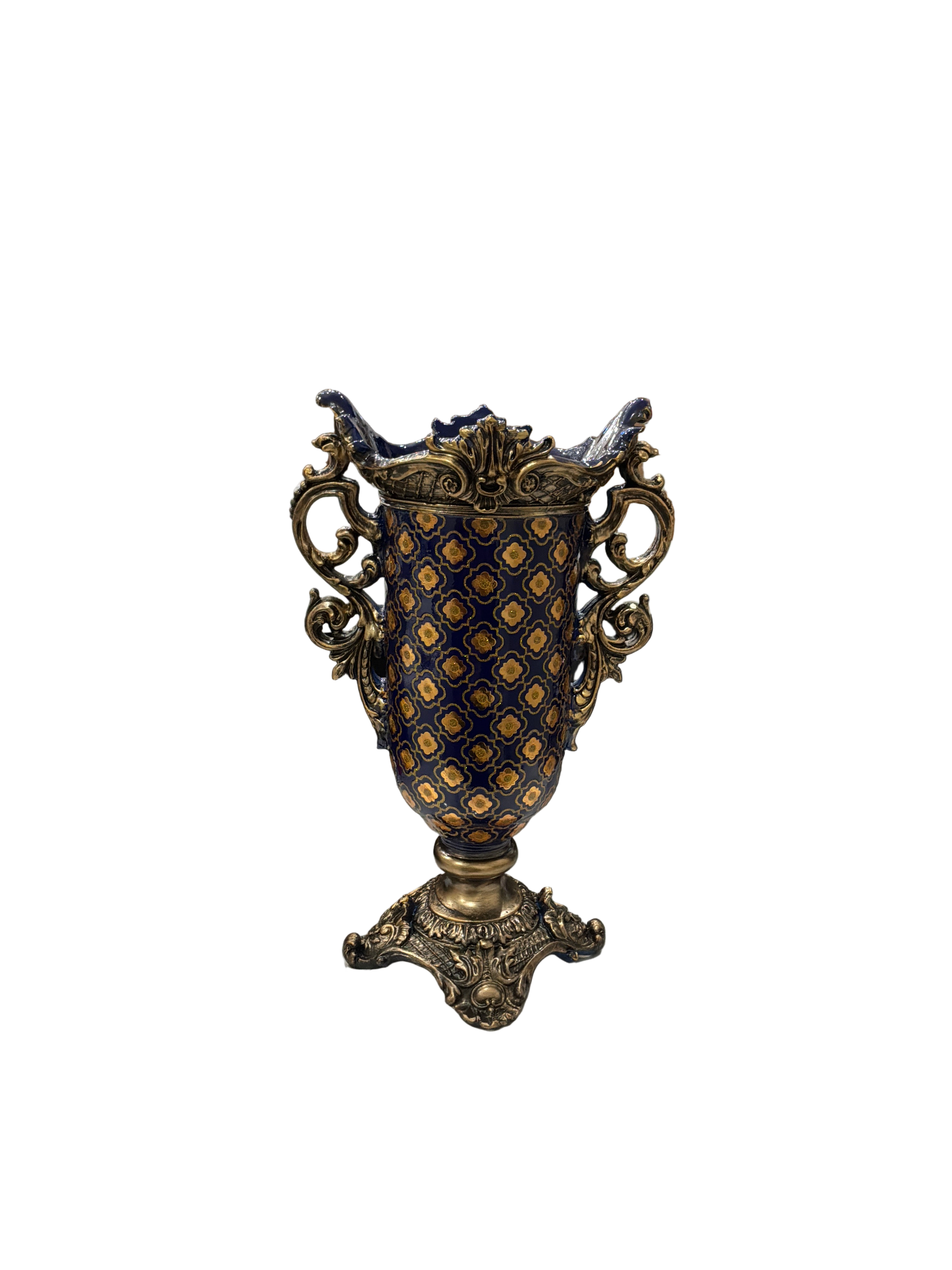 Vase ANTQUE VINTAGE 2 handle BL/GD