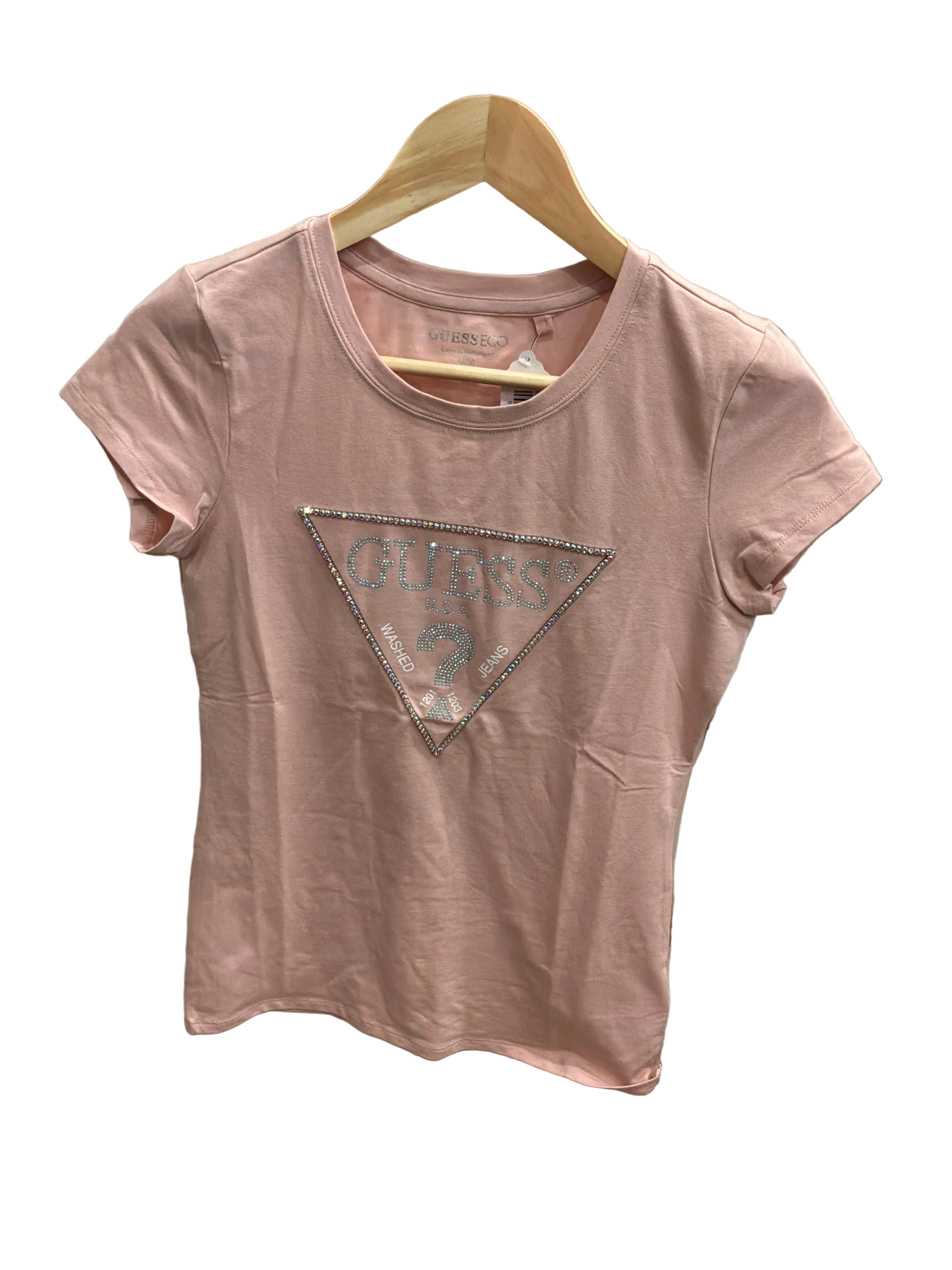 GUESS PINK MED T-SHIRT EMBELLISHED