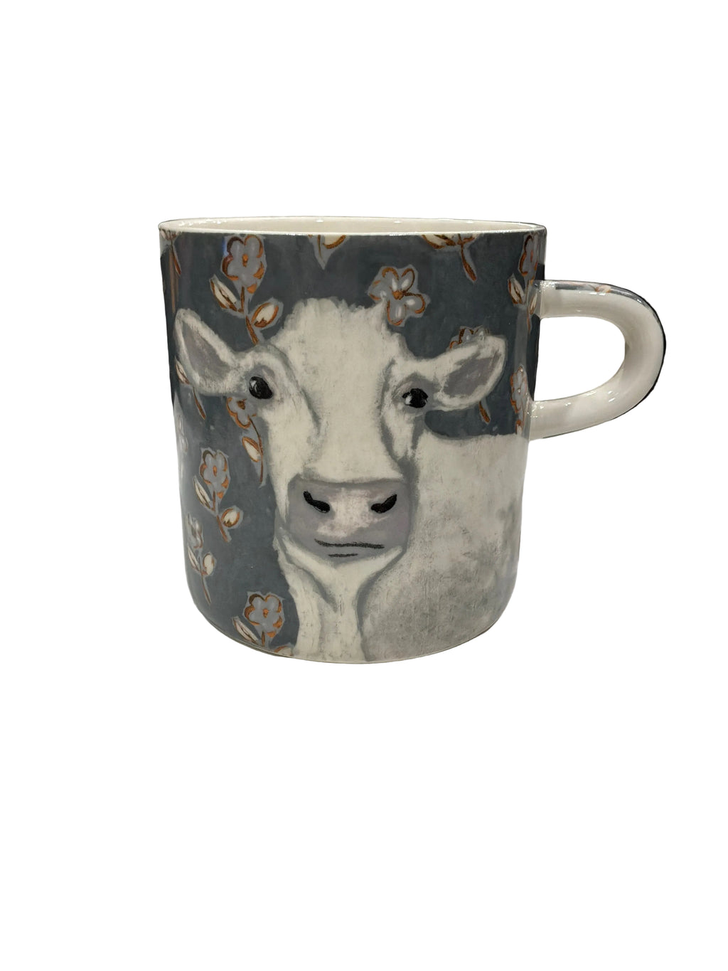 STONEWARE MUG WITH PATTERN & ANIMAL IMAGES 4-STYLES