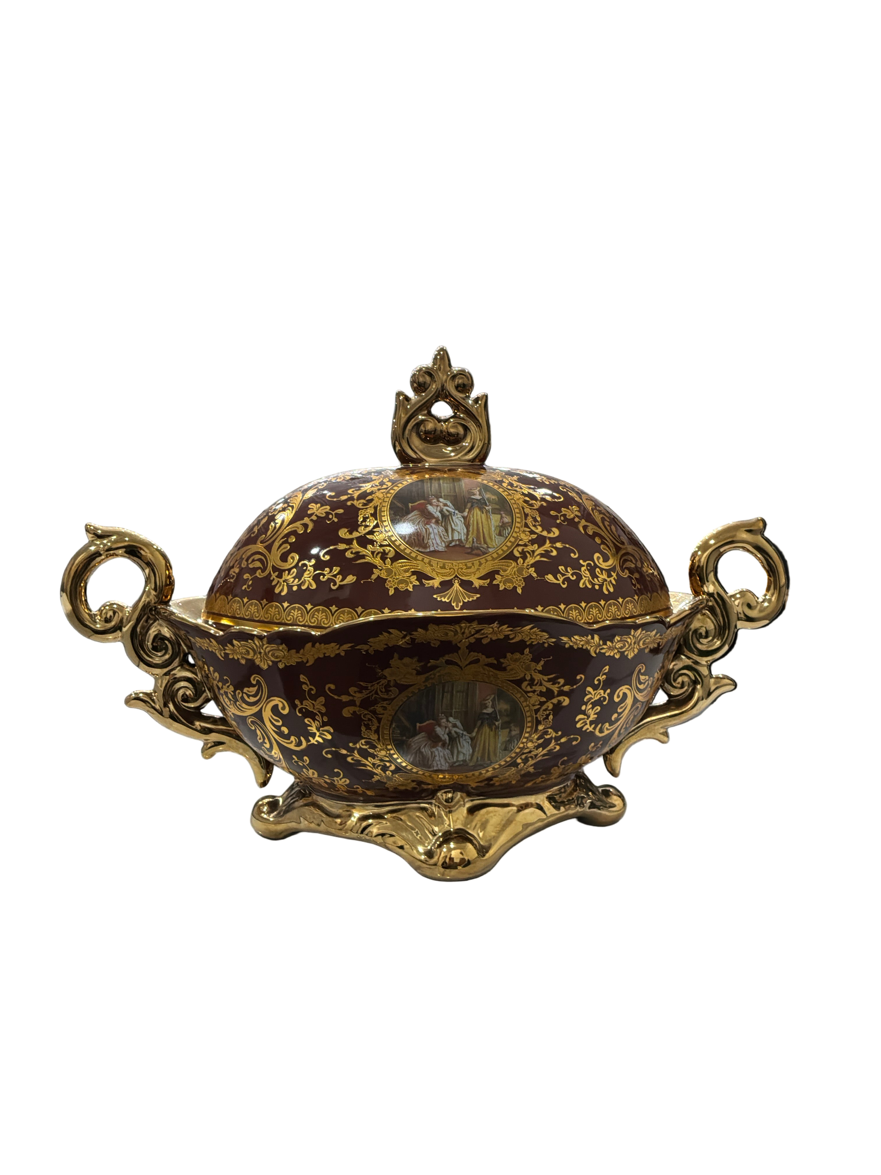 VASE W/LID BROWN 11' X 17'