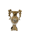 VASE WH/GD W/RHINESTONE