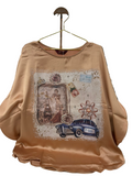 BRANGIO VINTAGE PARISIAN BLOUSE TOP GOLD