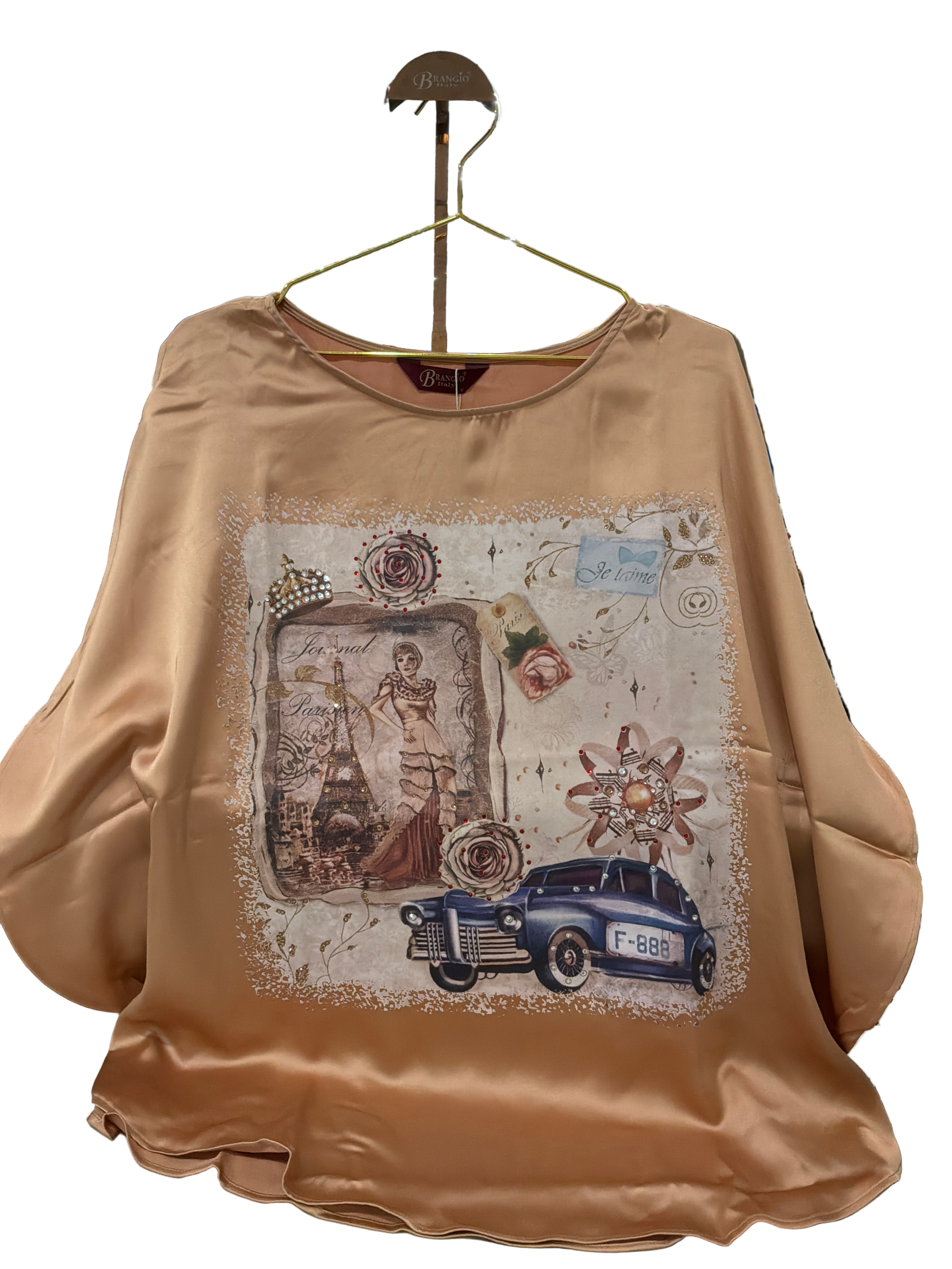 BRANGIO VINTAGE PARISIAN BLOUSE TOP GOLD