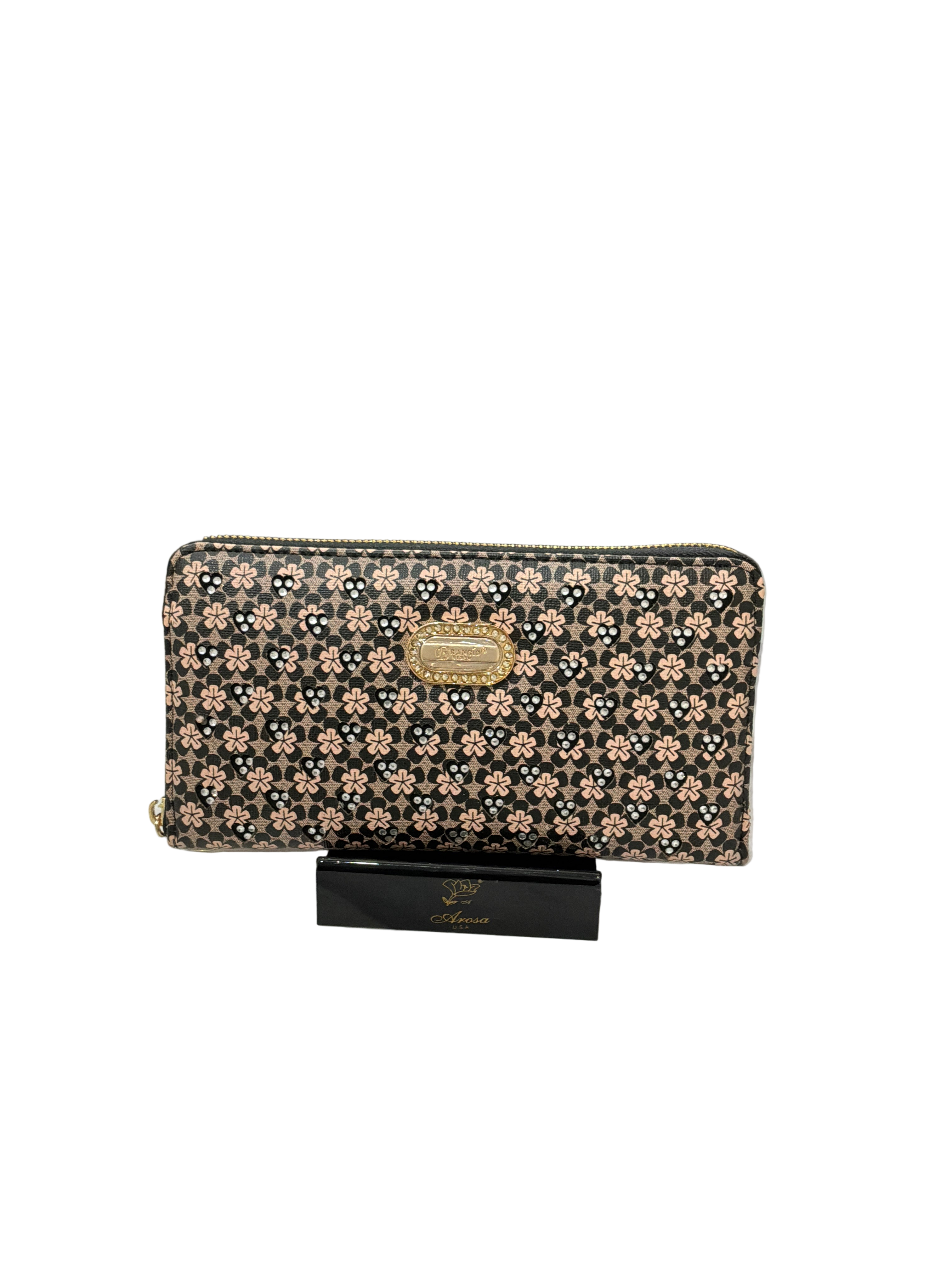 BRANGIO WALLET GALAXY STAR BK/PINK RHINESTONES