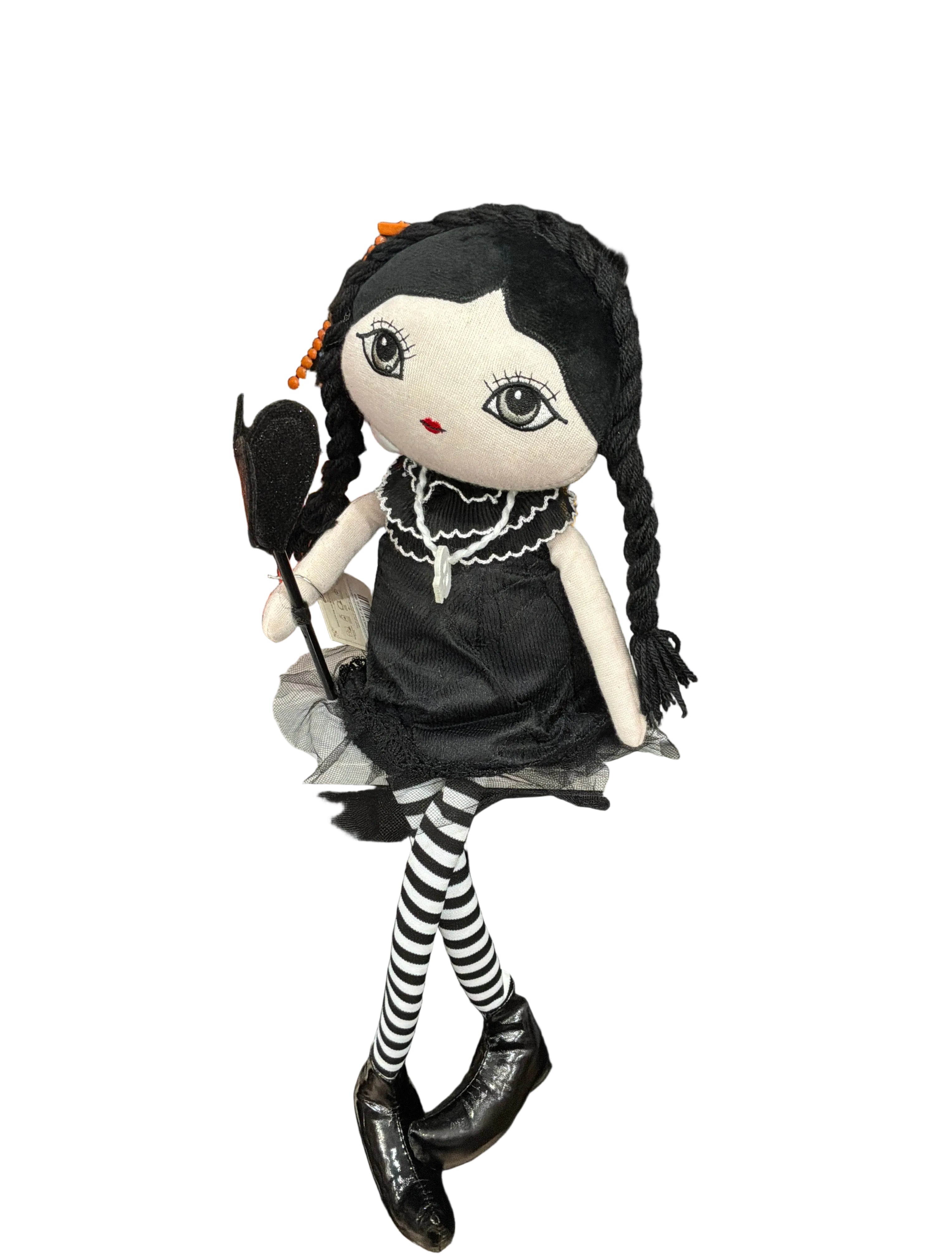 HALLOWS EVE WEDNESDAY ADDAMS SHELF SITTER DOLL